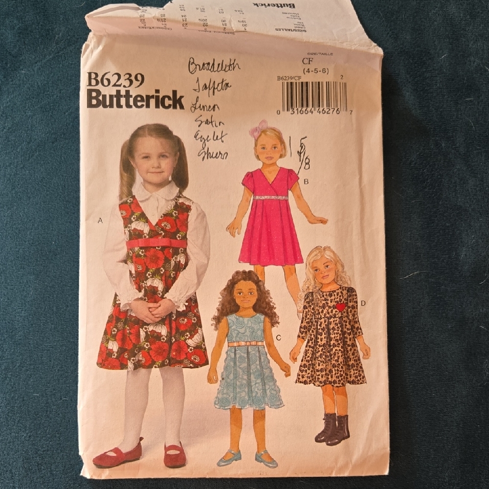 Butter B6239 Dress Pattern with Green Accents